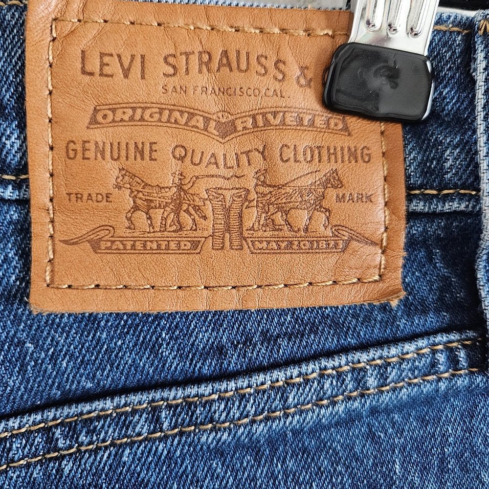High Rise Levis Ribcage Boot Blue Jeans - Picture 8 of 10